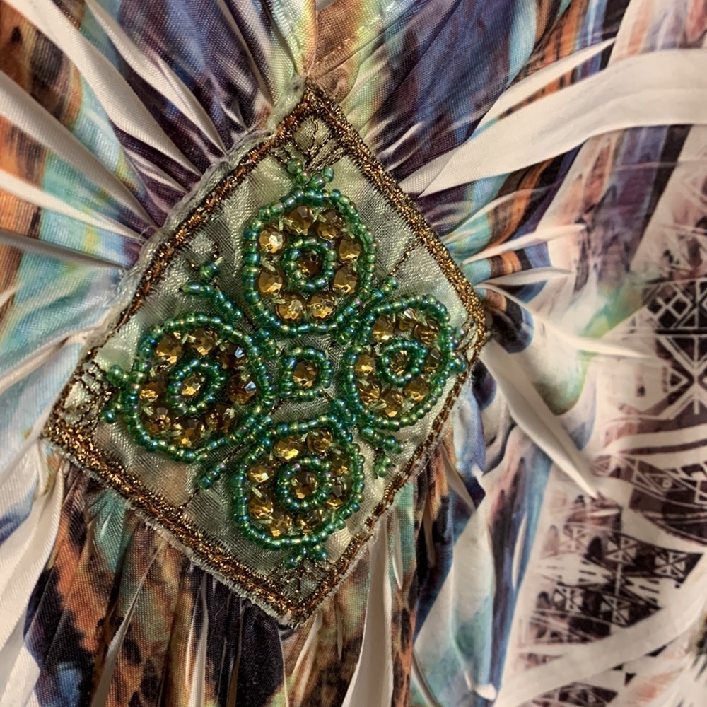 Apt 9 Colorful Boho Stretch Knit Embellished Top … - image 3